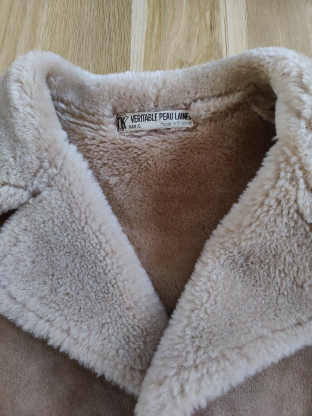 Shearling Leather Jacket XXL Vintage Mid Century - Picture 6 of 13